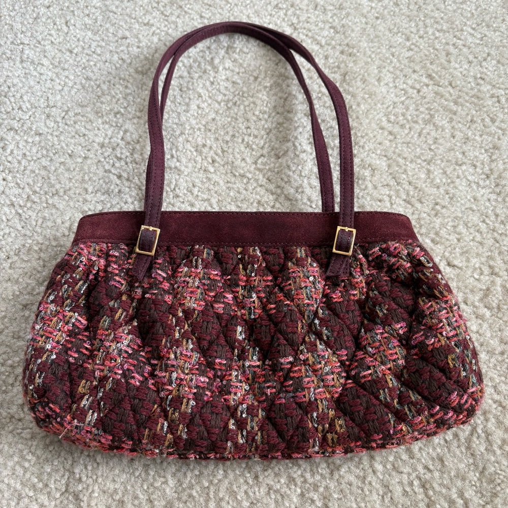 Vintage Vera Bradley Annie Tweed Shoulder Bag Purse